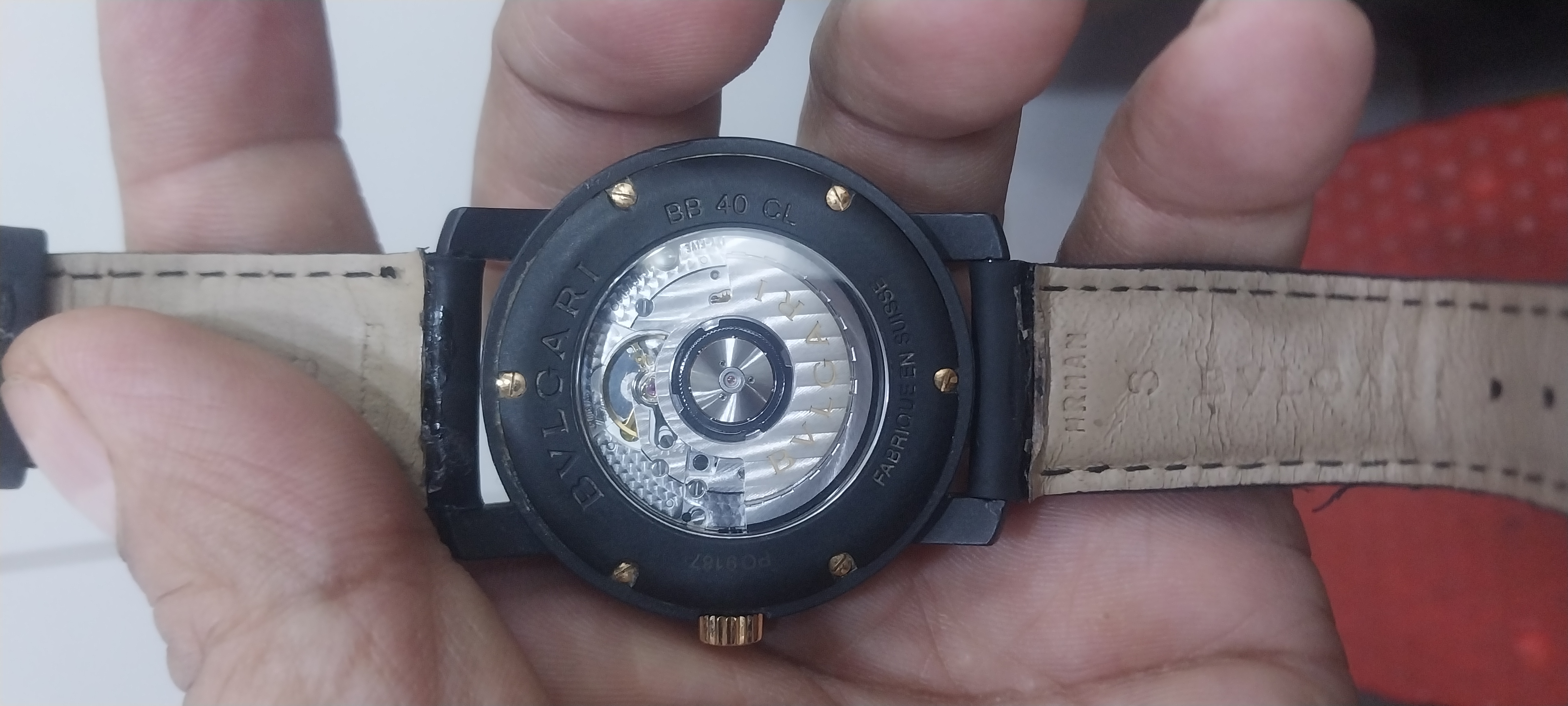 Bvulgari mens watch back view