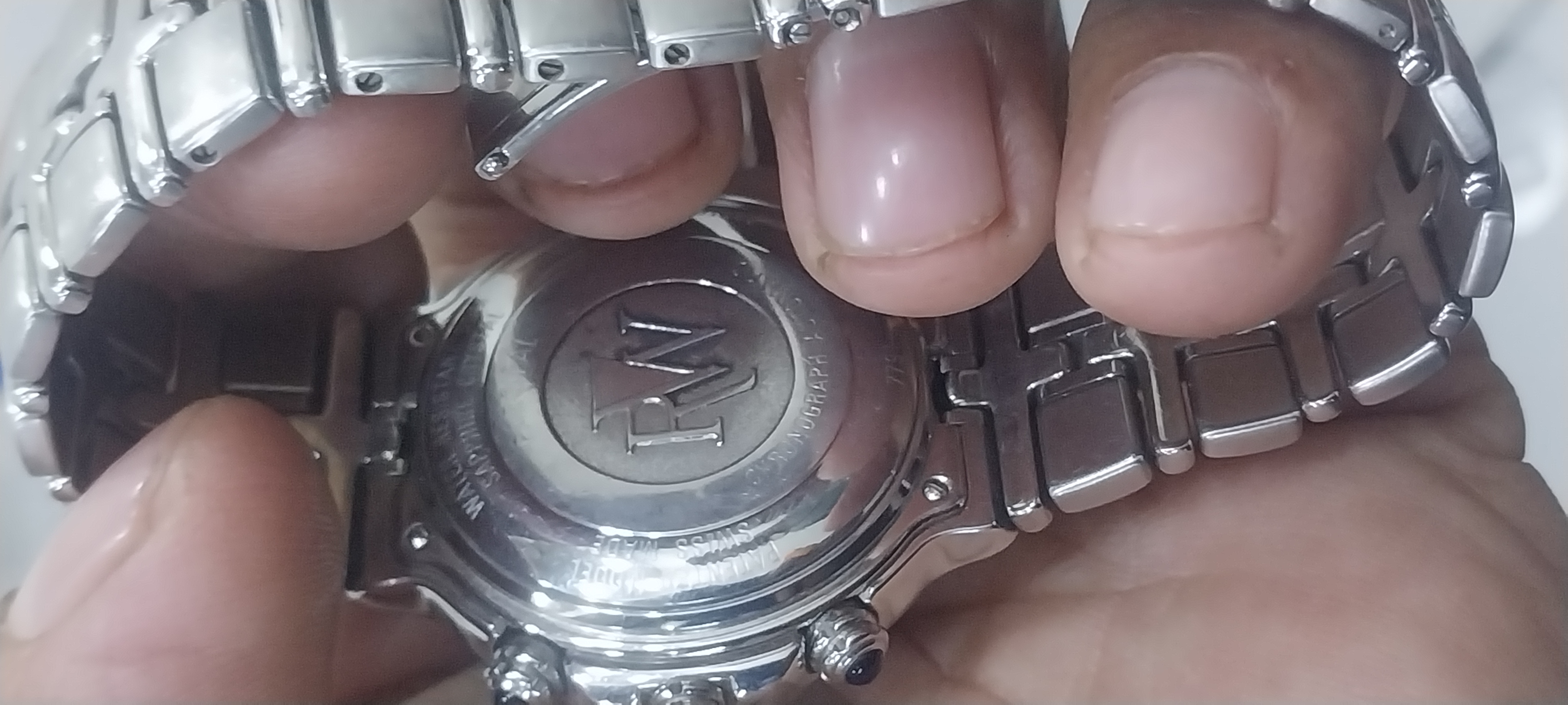Raymond wheel automatic chronograph close up